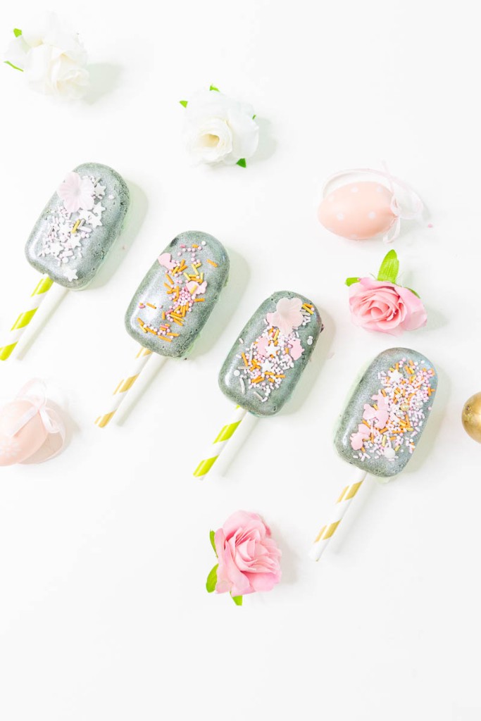 colorful cakesicles as Easter treat